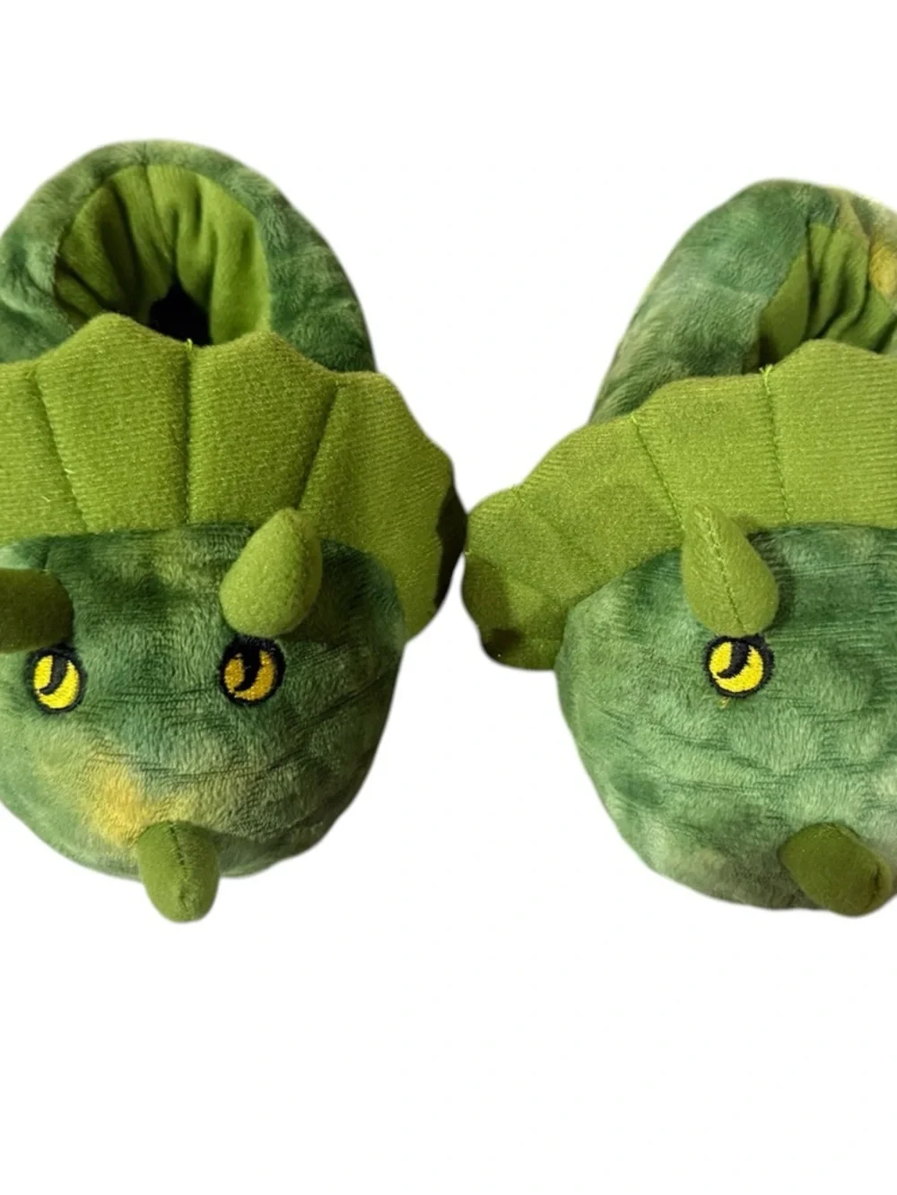 Western Chief Green Plush Triceratops Pet/Reptile Slippers